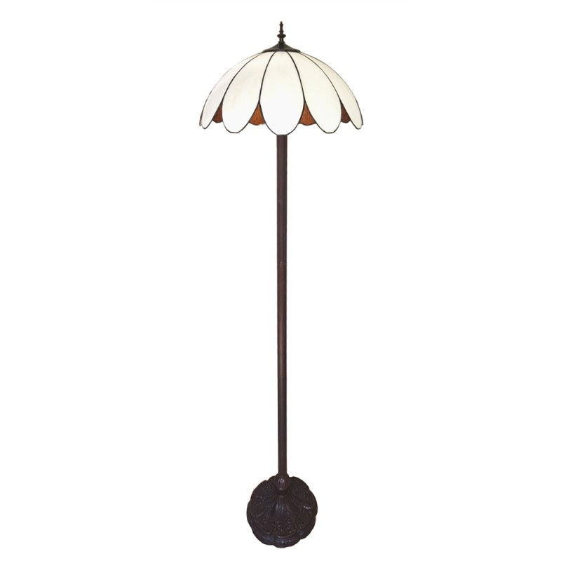 LumiLamp Lampadaire Tiffany Ø 46x166 cm  Blanc Plastique Verre