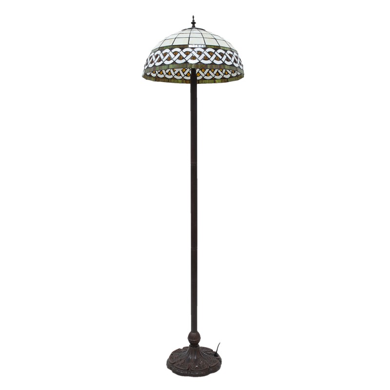 LumiLamp Tiffany Vloerlamp  Ø 46x166 cm  Wit Kunststof Glas