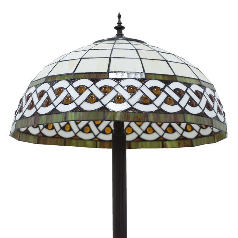 LumiLamp Tiffany Vloerlamp  Ø 46x166 cm  Wit Kunststof Glas