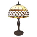 LumiLamp Tiffany Tafellamp  Ø 31x43 cm  Wit Kunststof Glas