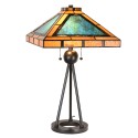 LumiLamp Tiffany Tischlampe 61x61x73 cm  Grün Braun Metall Glas