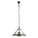 LumiLamp Hanglamp Tiffany  Ø 31x107 cm  Wit Bruin Glas Metaal