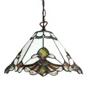 LumiLamp Hanglamp Tiffany  Ø 31x107 cm  Wit Bruin Glas Metaal
