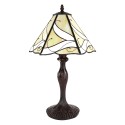 LumiLamp Lampada da tavolo Tiffany Ø 31x43 cm  Beige Bianco Vetro Plastica