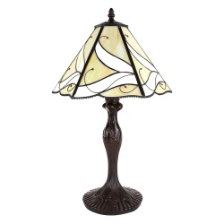 LumiLamp Table Lamp Tiffany Ø 31x43 cm  Beige White Glass Plastic