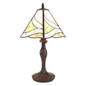 LumiLamp Lampada da tavolo Tiffany Ø 31x43 cm  Beige Bianco Vetro Plastica
