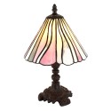LumiLamp Lampada da tavolo Tiffany Ø 20x34 cm  Rosa Beige Vetro Plastica
