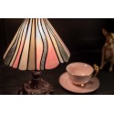 LumiLamp Lampada da tavolo Tiffany Ø 20x34 cm  Rosa Beige Vetro Plastica