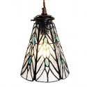 LumiLamp Lampada a Sospensione Tiffany Ø 15x115 cm  Trasparente Vetro Metallo Rotondo