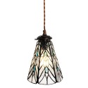 LumiLamp Lampada a Sospensione Tiffany Ø 15x115 cm  Trasparente Vetro Metallo Rotondo