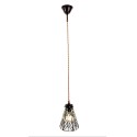 LumiLamp Lampada a Sospensione Tiffany Ø 15x115 cm  Trasparente Vetro Metallo Rotondo