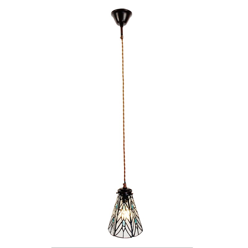 LumiLamp Lampada a Sospensione Tiffany Ø 15x115 cm  Trasparente Vetro Metallo Rotondo