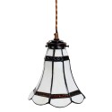 LumiLamp Pendant Lamp Tiffany Ø 15x115 cm  White Brown Glass Metal