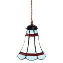 LumiLamp Lampada a Sospensione Tiffany Ø 15x115 cm  Blu Rosso  Vetro Metallo Rotondo