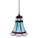 LumiLamp Lampada a Sospensione Tiffany Ø 15x115 cm  Blu Rosso  Vetro Metallo Rotondo