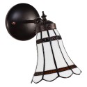 LumiLamp Applique murale Tiffany 17x12x23 cm  Blanc Marron Verre Métal Rond