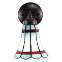 LumiLamp Wall Light Tiffany 17x12x23 cm  Blue Red Glass Metal Round