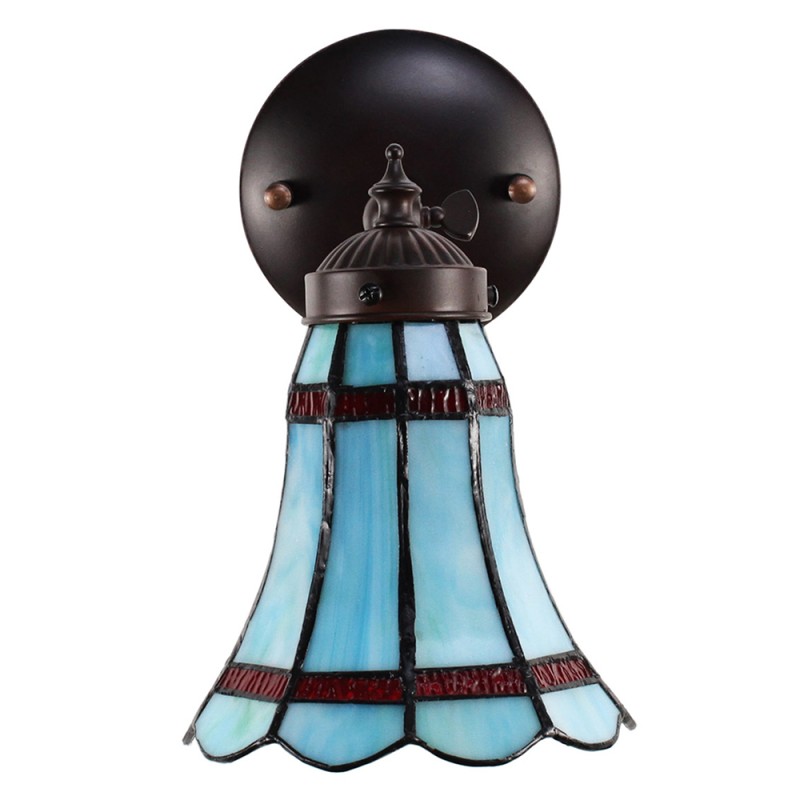 LumiLamp Wall Light Tiffany 17x12x23 cm  Blue Red Glass Metal Round