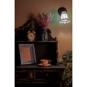 LumiLamp Wall Light Tiffany 17x12x23 cm  Blue Red Glass Metal Round