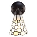 LumiLamp Wall Light Tiffany 17x12x23 cm  White Brown Glass Metal Round