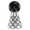 LumiLamp Wall Light Tiffany 17x12x23 cm  White Brown Glass Metal Round