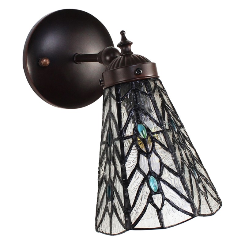 LumiLamp Lampada da parete Tiffany 17x12x23 cm  Trasparente Vetro Metallo Rotondo