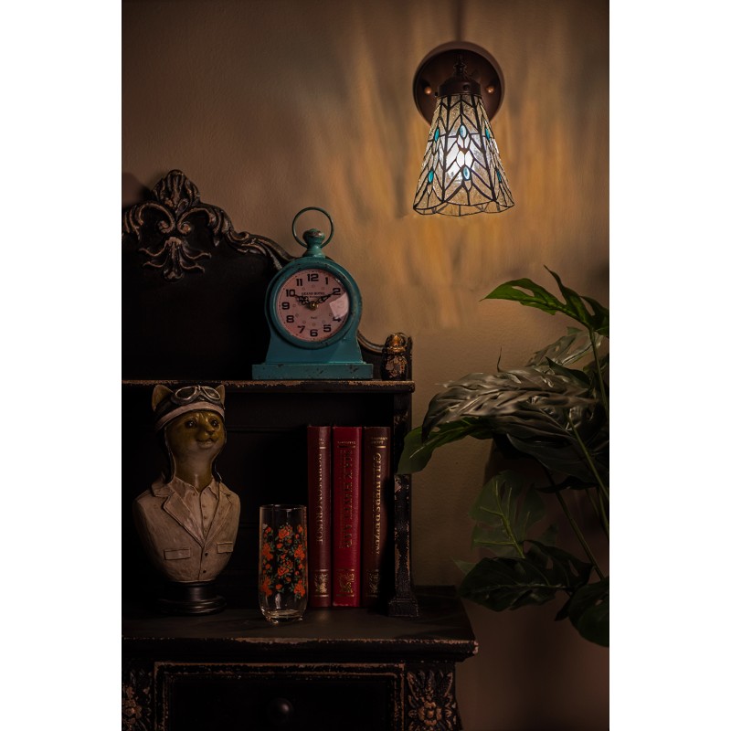 LumiLamp Lampada da parete Tiffany 17x12x23 cm  Trasparente Vetro Metallo Rotondo