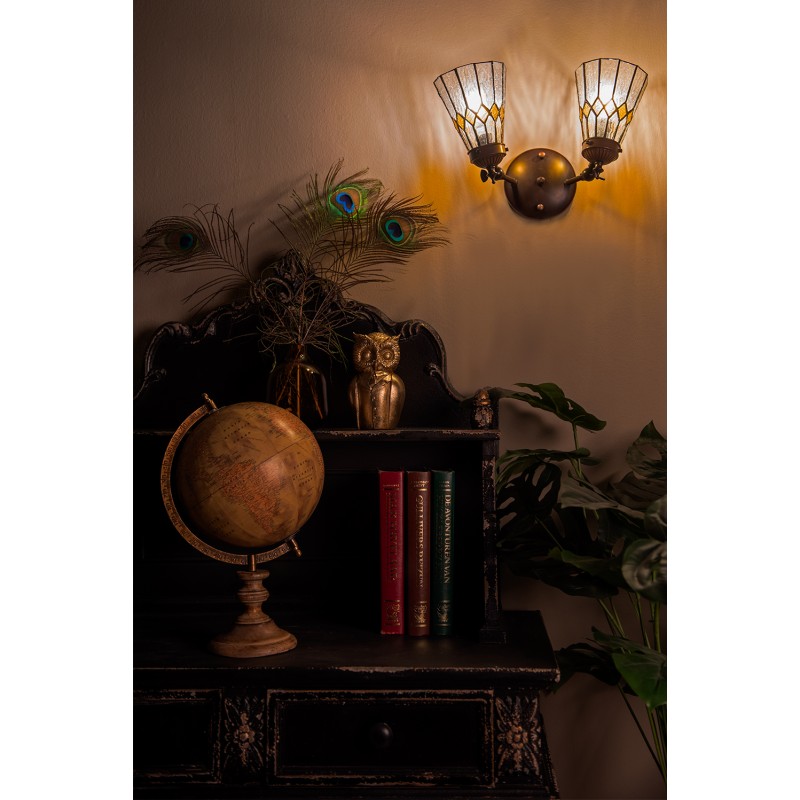 LumiLamp Applique murale Tiffany 30x23x23 cm  Transparent Verre Métal Rond