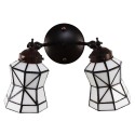 LumiLamp Applique murale Tiffany 30x23x23 cm  Blanc Marron Verre Métal