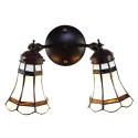 LumiLamp Wall Light Tiffany 30x23x23 cm White Brown Glass Metal