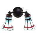LumiLamp Wandleuchte Tiffany 30x23x23 cm Blau Rot Glas Metall