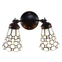 LumiLamp Wall Light Tiffany 30x23x23 cm  White Brown Glass Metal