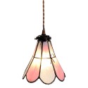 LumiLamp Lampada a Sospensione Tiffany Ø 18x90 cm Rosa Vetro Metallo