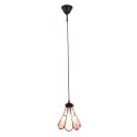 LumiLamp Lampada a Sospensione Tiffany Ø 18x90 cm Rosa Vetro Metallo