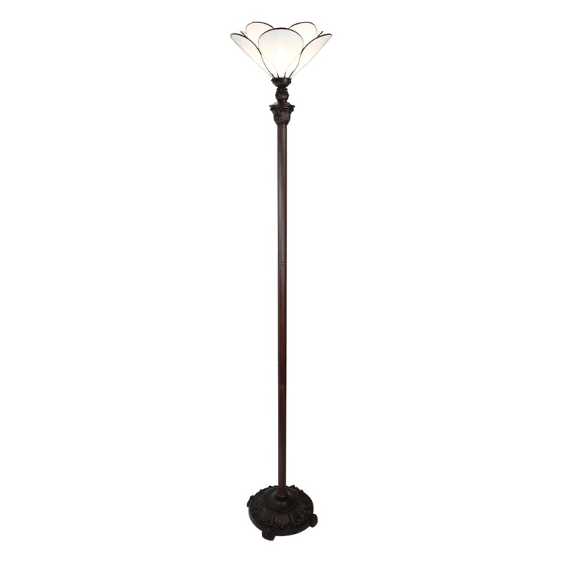 LumiLamp Lampada da terra Tiffany O 31x183 cm Bianco Vetro Plastica