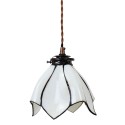 LumiLamp Lampes à suspension Tiffany Ø 18x115 cm  Blanc Marron Verre Métal