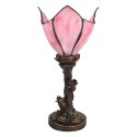 LumiLamp Tiffany Tischlampe 32 cm Rosa Glas