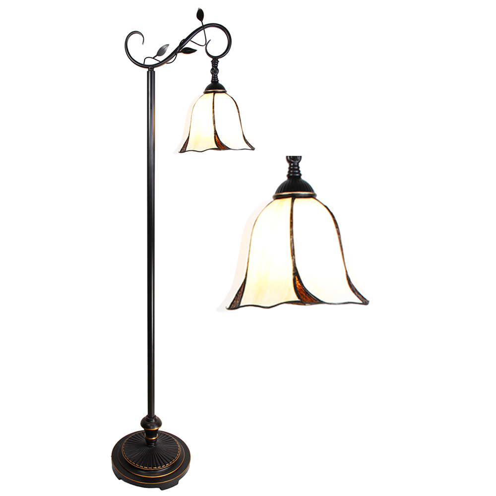 Lumilamp Tiffany Vloerlamp 152 cm Wit Bruin Polyresin afbeelding