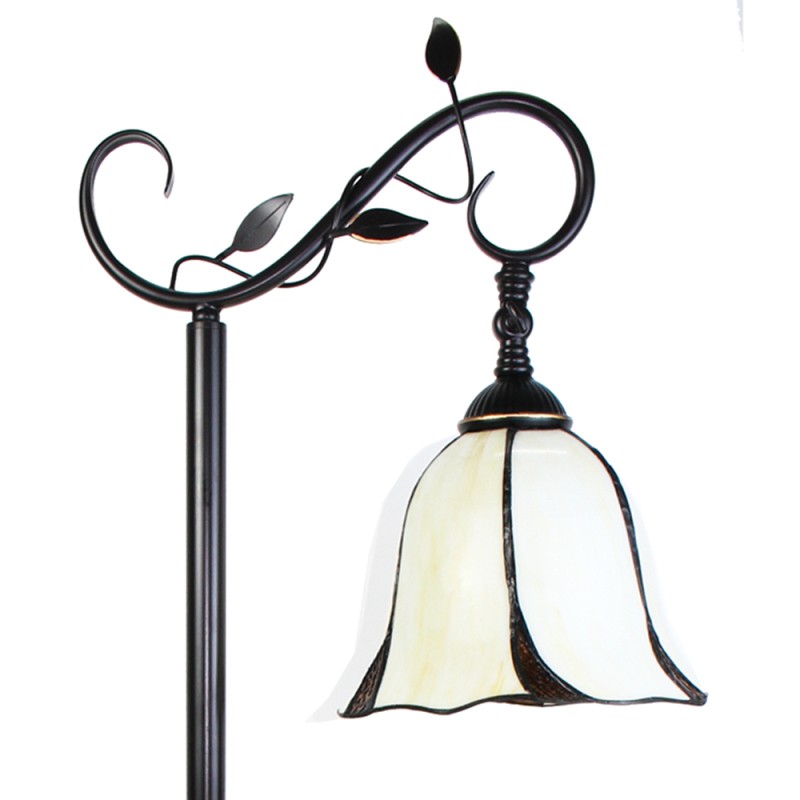 LumiLamp Tiffany Vloerlamp  152 cm Wit Bruin Kunststof Glas