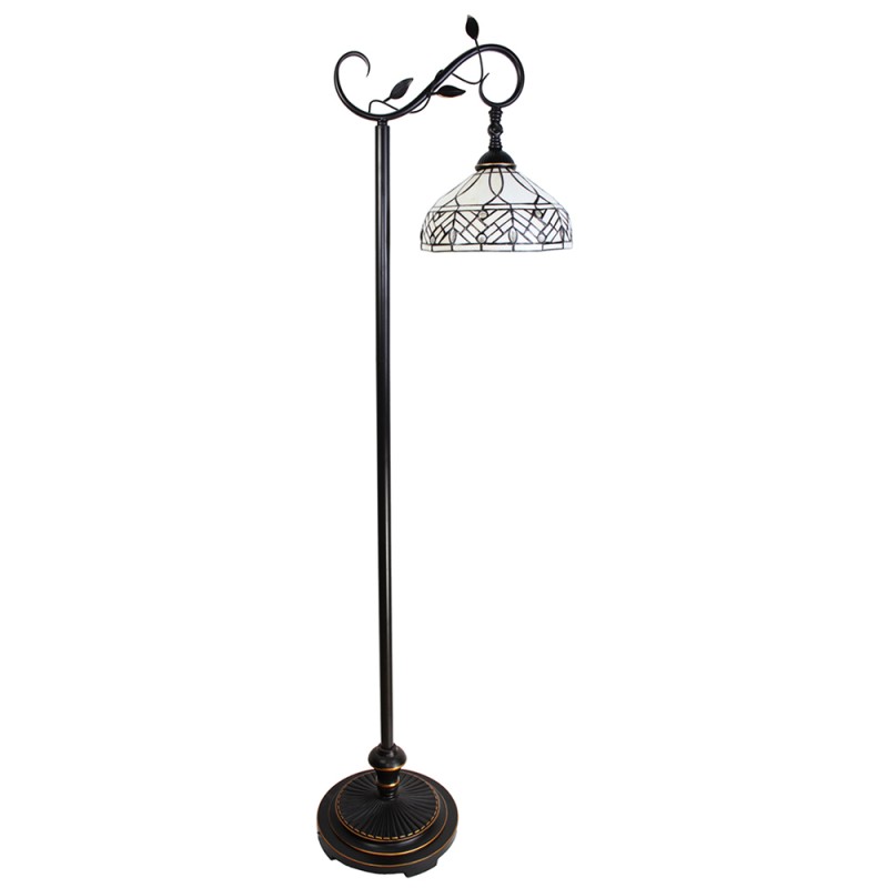 LumiLamp Lampadaire Tiffany 152 cm Marron Beige Verre