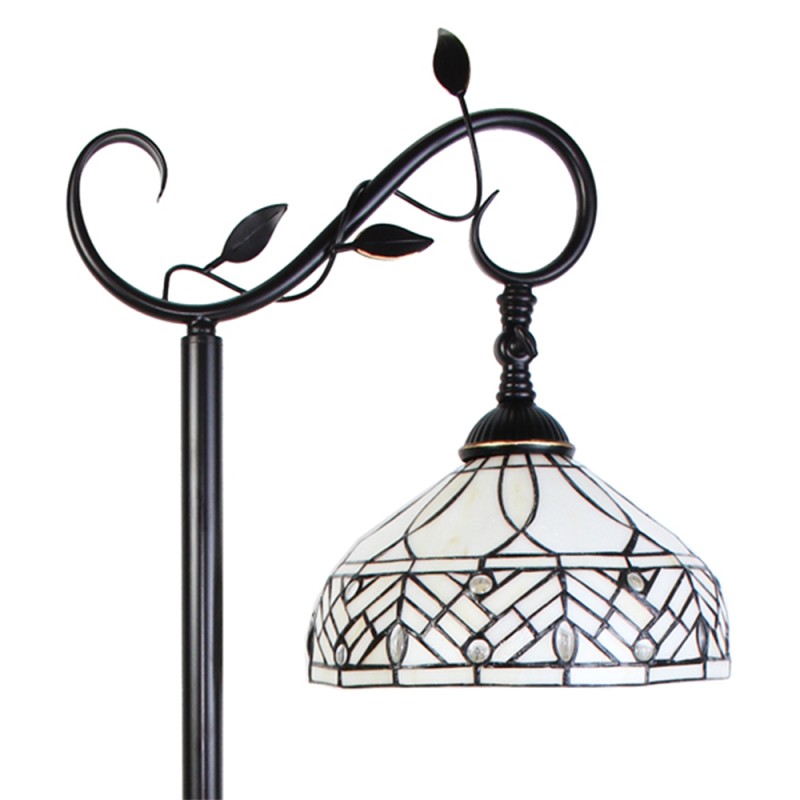 LumiLamp Lampadaire Tiffany 152 cm Marron Beige Verre