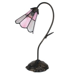 LumiLamp Table Lamp Tiffany 48 cm Brown Pink Glass