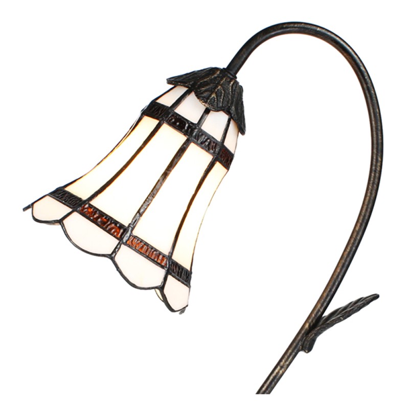LumiLamp Table Lamp Tiffany 48 cm Brown White Glass