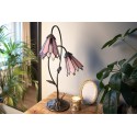 LumiLamp Lampe de table Tiffany 61 cm Marron Rose Verre