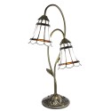LumiLamp Lampe de table Tiffany 61 cm Marron Blanc Plastique Verre