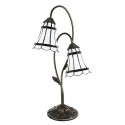 LumiLamp Lampe de table Tiffany 61 cm Marron Blanc Plastique Verre