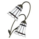 LumiLamp Lampe de table Tiffany 61 cm Marron Blanc Plastique Verre