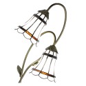 LumiLamp Lampe de table Tiffany 61 cm Marron Blanc Plastique Verre