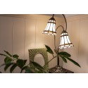 LumiLamp Lampe de table Tiffany 61 cm Marron Blanc Plastique Verre