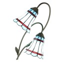 LumiLamp Lampada da tavolo Tiffany 61 cm Blu Marrone  Vetro